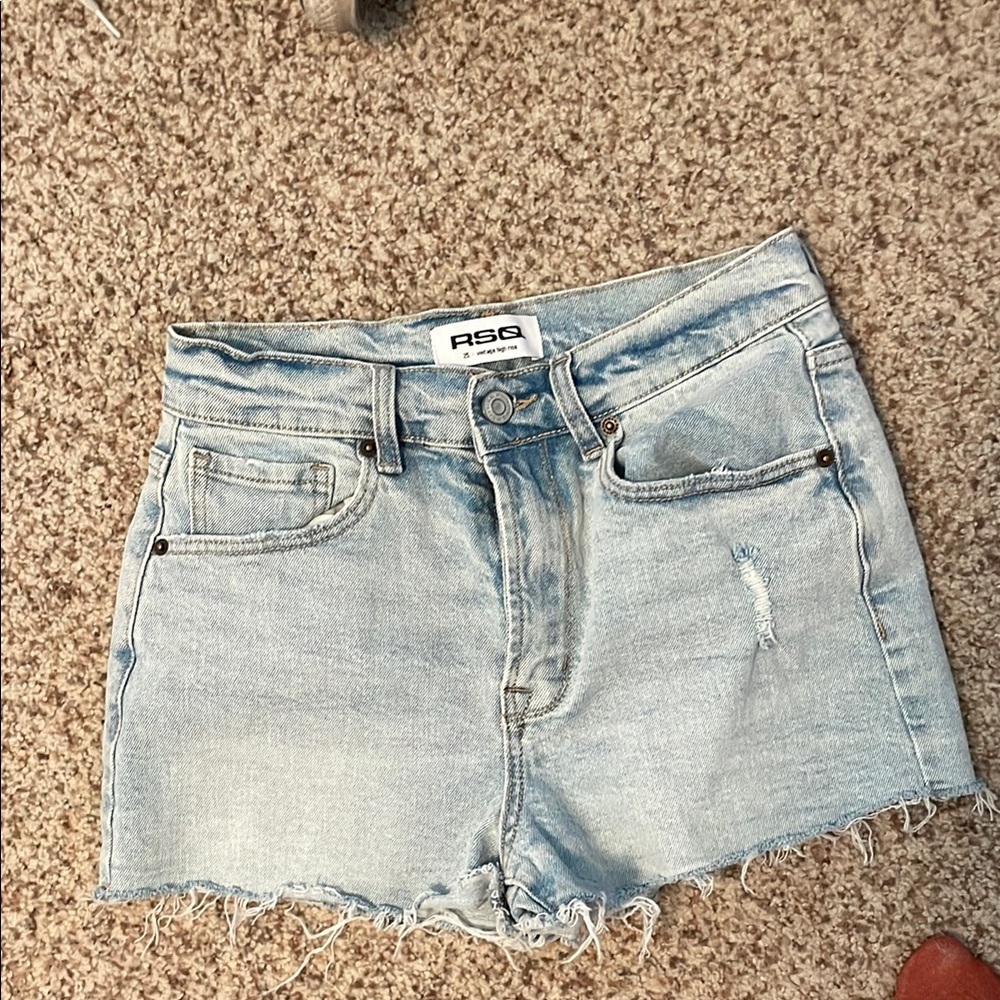 RSQ Blue Jean Shorts Distressed Cut-Off Style